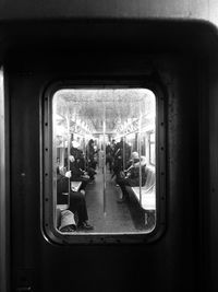 Panoramic view of train seen through window