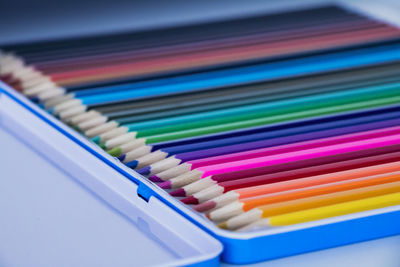 Close-up of multi colored pencils