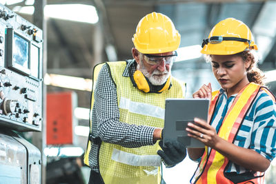 Man working on mobile phone