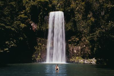 Scenic view of waterfall