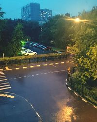 Road along buildings