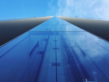 Low angle view of modern building against sky