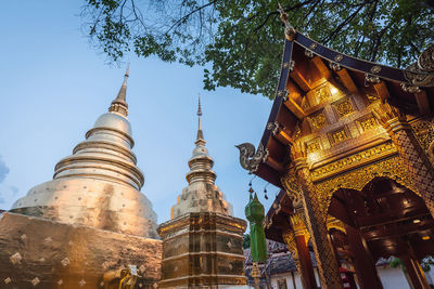 Golden pagoda in phra singh temple. chiang mai, thailand.