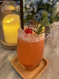 Close-up of drink on table