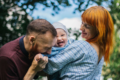 Portrait of father with daughter