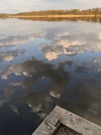 Reflection of clouds in lake against sky