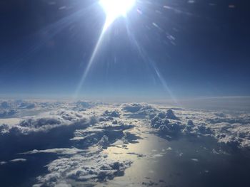 Sunlight streaming through clouds