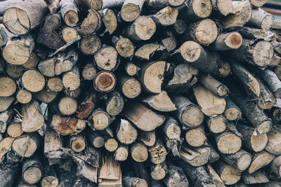 Full frame shot of logs