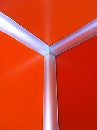 Low angle view of red ceiling