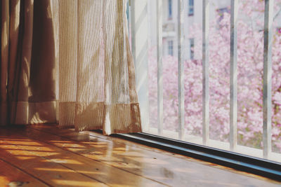 Close-up of window at home