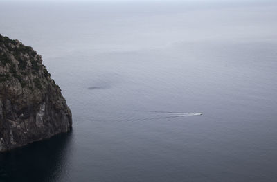 High angle view of cliff in sea at ulleungdo island