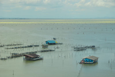 Boats in sea