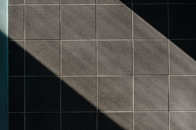 High angle view of tiled floor
