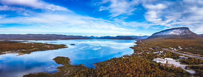 Panoramic view of lake against sky