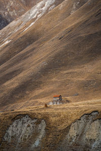 High angle view of rocks on land