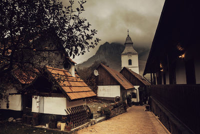 Panoramic view of historic building against sky