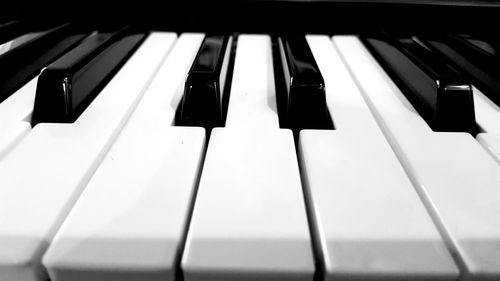 Close-up of piano keys