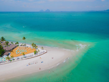 High angle view of sea against sky