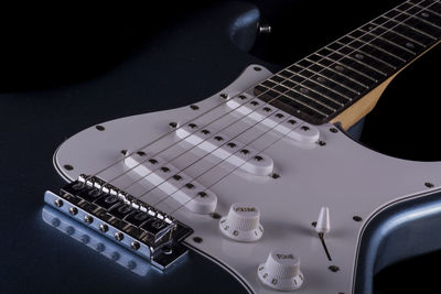 High angle view of guitar