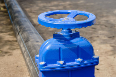 A water valve on a pipe that drains excess water. sewer cleaning.