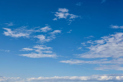 Low angle view of clouds in blue sky