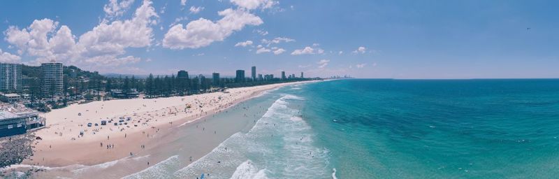 Panoramic view of beach against sky