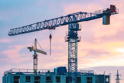 Cranes at construction site