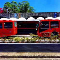 View of train on road