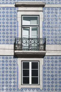 Low angle view of window on building