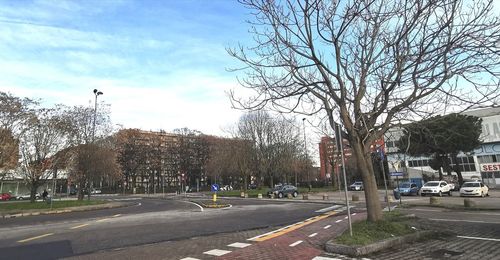 View of city street against sky