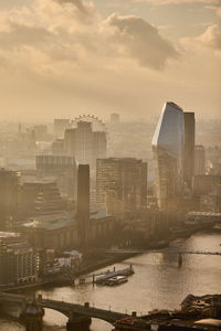 London view on tate modern london and river thames