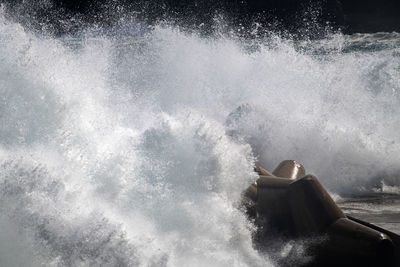 Water splashing in sea