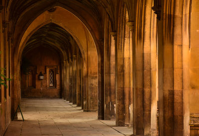 Empty corridor of historic building