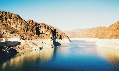 Scenic view of river against clear sky