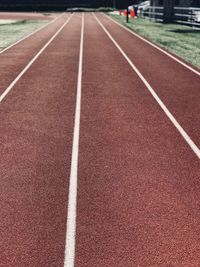 Empty sports track at stadium