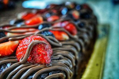 Close-up of strawberry dessert