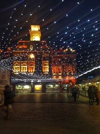 Illuminated city at night