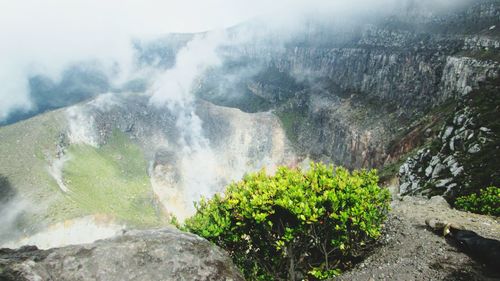 Scenic view of waterfall