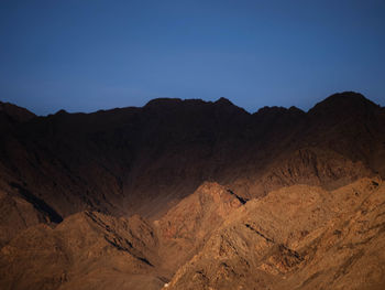 Scenic view of mountains against clear sky