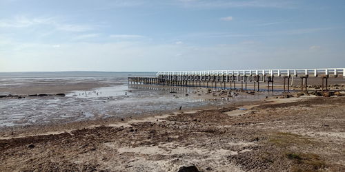 Scenic view of beach against sky