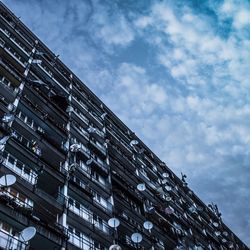 Low angle view of modern building against sky