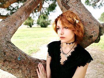 Portrait of young woman