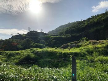 Scenic view of land against sky