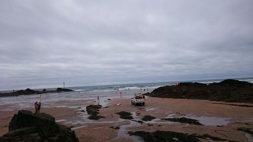 Scenic view of beach against sky