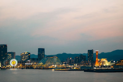 Illuminated city at night