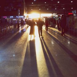 View of illuminated city at night