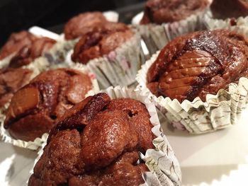 Close-up of muffins in plate