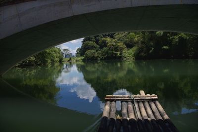 Arch bridge over lake