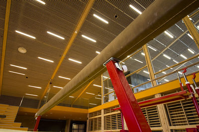 Low angle view of illuminated ceiling of building