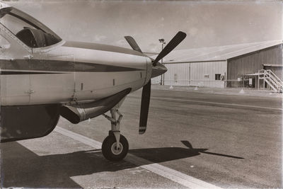 Airplane on airport runway